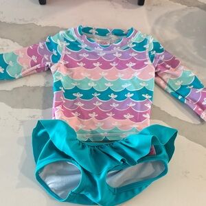 Ruffle Butts Pastel Wave Rashguard Set